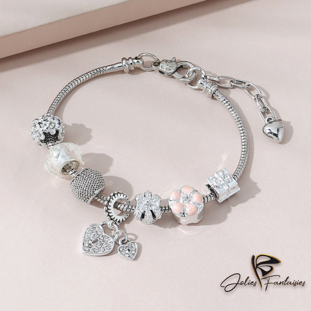 Bracelet gris à strass