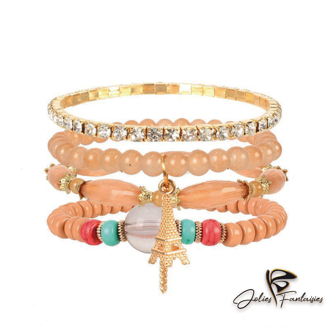 Lot de bracelets en plastique - Quatre coloris disponibles