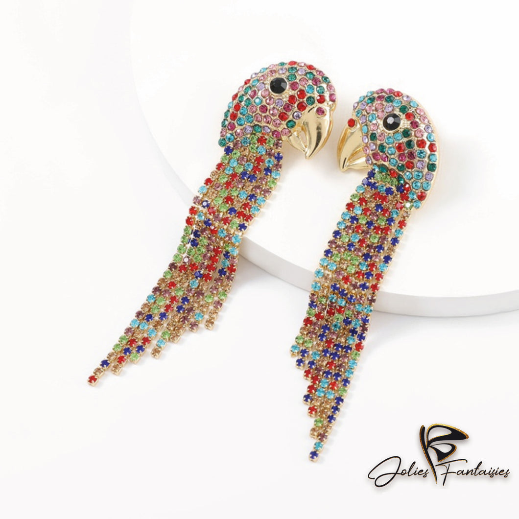 Boucles d'oreilles perroquet - Deux coloris au choix