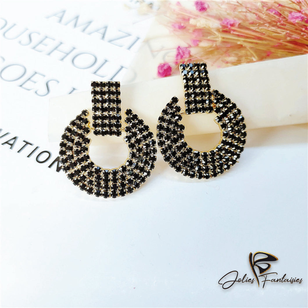 Boucles d'oreilles strass - Deux coloris au choix