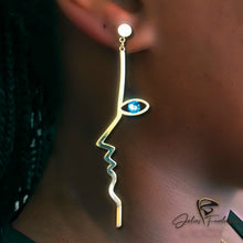 Charger l&#39;image dans la galerie, Boucles d&#39;oreilles profil de visage
