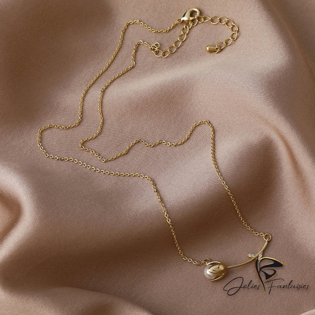 Collier tulipe ou feuille de ginkgo