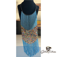 Charger l&#39;image dans la galerie, Collier de perles bleues colorées
