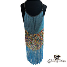 Charger l&#39;image dans la galerie, Collier de perles bleues colorées
