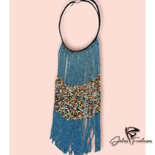 Charger l&#39;image dans la galerie, Collier de perles bleues colorées
