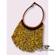 Charger l&#39;image dans la galerie, Collier en Cuir et Perles - Jaune
